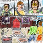 Noah and Ruth are driving to Noah's eldest son's place, arguing about whether Ruth or Adam is the weird one in the family.