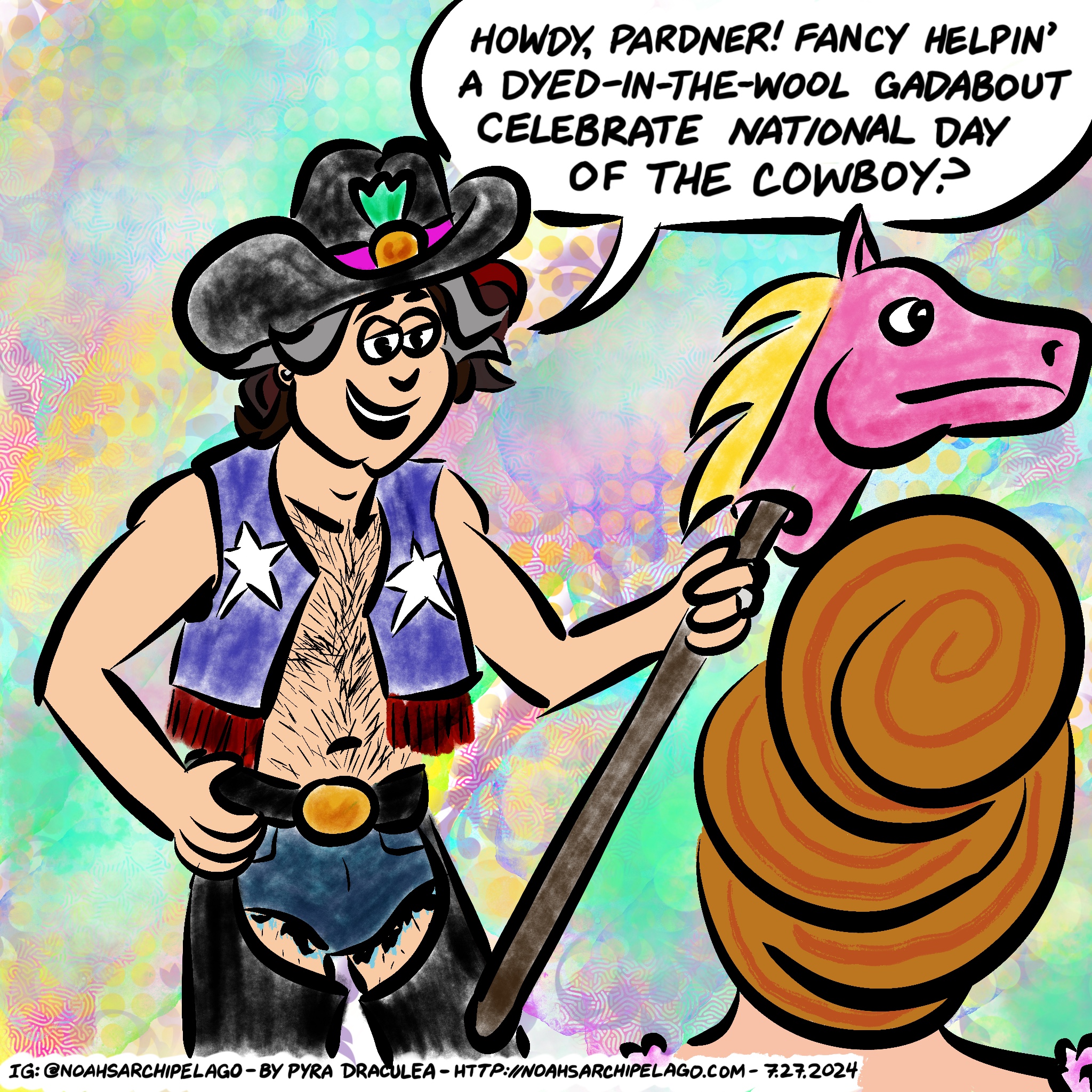 Noah seeks to celebrate National Day of the Cowboy with Ruth.