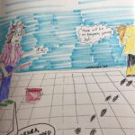 Quick marker sketch of why it takes Noah so long to mop the floor.