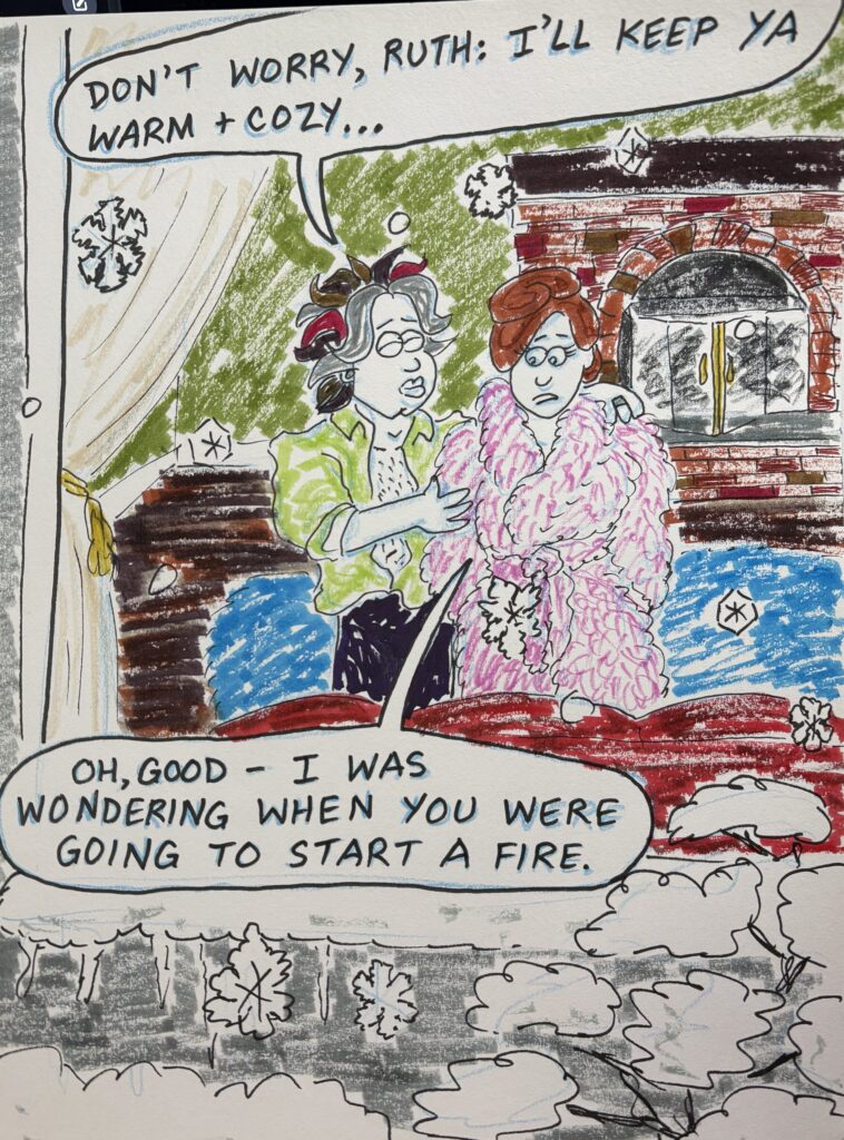 looks like Noah and his missus have somewhat different ideas about keeping cozy in this week’s snowy weather.
