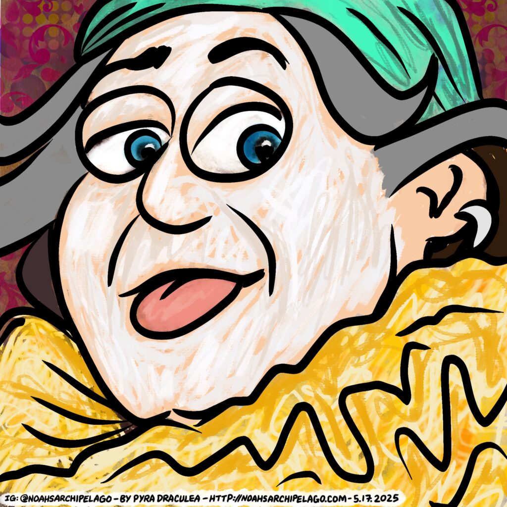 Noah’s art history selfie spree continues with this selfie as a clown, a nod to Armand Henrion.