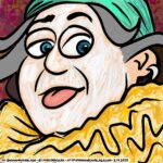 Noah’s art history selfie spree continues with this selfie as a clown, a nod to Armand Henrion.