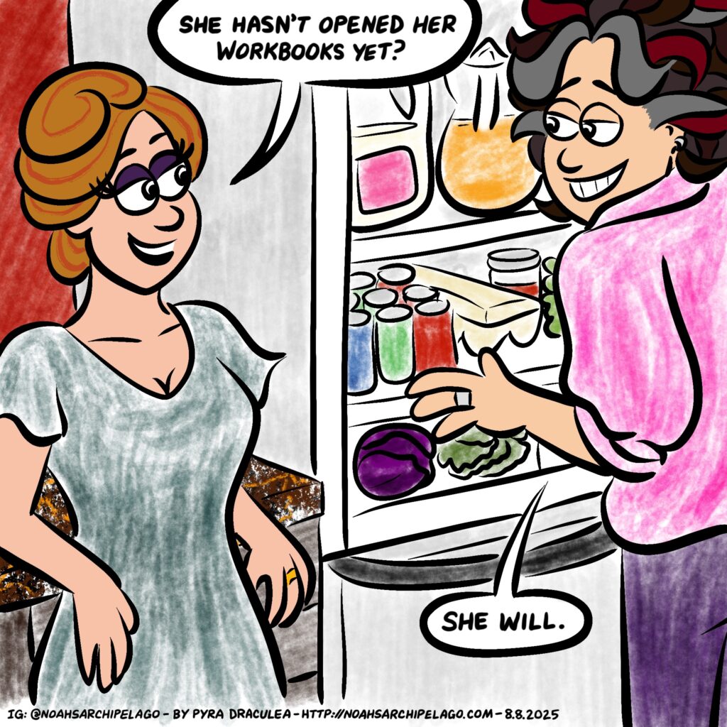 Turns out Ursula's suspicions are right: Noah and Ruth are conspiring to make her do summer homework.